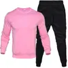 Roupa Masculina Exportação Transfronteiriça Moletom com Gola Redonda e Calça Conjunto de Duas Peças Inverno Veludo Casual Esportivo Tendência Jovem