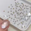 Arte de Uñas Estrella Brillante Circonita Estrella de Cinco Puntas Pedrería Champagne Plata Mezclado Mini Irregular Fondo Plano Decoraciones para Uñas
