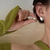 Brincos de metal tridimensionais europeus e americanos, adoráveis, para mulheres, em prata, de alta qualidade, design de nicho ins, brincos de estilo frio