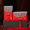 Envelope Vermelho de Casamento Tendência Nacional High-End Dez Mil Yuan Boca a Boca Arte em Tecido Tamanho Grande Bolsa Envelope Vermelho Chinesa Envelope de Dinheiro da Sorte para Noivado