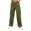 Pantalones de trabajo para mujer de Amazon transfronterizos, estilo europeo y americano, cintura alta, pierna ancha, nuevos, multibolsillos, para exteriores, montañismo, casual