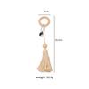 Amazon Contas de madeira Tassel Guardanapo Anel Estilo Pastoral Log Guardanapo Fivela Tecido à mão Corda de cânhamo Guardanapo Anel Boca Anel de pano