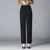 Pantalones de Pierna Recta de Cintura Alta de Pierna Ancha para Mujer, Otoño 2026, Tallas Grandes, Adelgazantes, Casuales, para el Trabajo, Versátiles, Ligeramente Elásticos, Corte Holgado