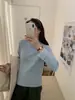 Camiseta Interior de Punto Grueso con Forro Polar de Cuello Medio Huang Zheng para Mujer Invierno Nueva Cálida de Manga Larga 541155