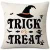 Funda de Almohada Halloween Calabaza Divertida Transfronteriza Amazon Estampado de Lino Funda Decorativa para Cojín de Sofá del Hogar