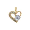 [Oro Real de Cobre] Amor Asimétrico Comercio Exterior Transfronterizo DIY Joyería Hecha a Mano Cobre Circonio Microincrustado Accesorios de Colgante