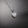 Venta Caliente en Vivo Clásico Eterno Versátil Diamante Blanco Simulación Moissanita Colgante en Forma de Corazón Moda Femenina Collar para Clavícula