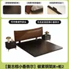 Cama com estrutura de aço carbono, cama de ferro forjado, modelo novo com altura ajustável, estofada com tecido macio, apresentando design de painel perfurado, adequada para imóveis de aluguel, cama de casal, cama suspensa