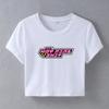 Camiseta curta com estampa de umbigo estilo europeu e americano, estilo de rua, transfronteiriça, primavera e verão, novas roupas femininas