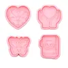 Serie Corazón Sanador Agradecido Cortador de Galletas de Simulación DIY con Patrón de Corazón para Hornear