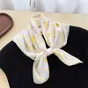 Estilo Simples e Versátil, Lenço Estampado de Seda Sintética, Lenço Quadrado Pequeno, Toque de Luxo, Xale de Proteção Solar, Lenço de Pescoço, Lenço de Cabeça, Lenço