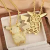 Distrito Lu Zircón Chapado en Cobre Hip-Hop Diseño de Nicho Personaje de Dibujos Animados Anime Colgante de Pikachu Collar
