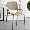 Silla nórdica de plástico con respaldo, moderna y sencilla, para el hogar, económica, informal, para exteriores, gruesa, para comedor de adultos.