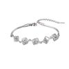 Pulsera Geométrica Cuadrada de Circonita de Moda para Mujer Amor Cubo de Rubik Pulsera de Plata Europea Joyería Personalizada Versátil Sentido de Alta Gama