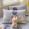 Un Par de Fundas de Almohada de Algodón con Dibujos 48X74 Fundas de Almohada Domésticas para Niños Funda Protectora de Almohada Individual para Dormitorio