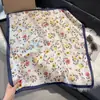 Cachecol quadrado de seda estilo europeu e americano 70cm vintage estampado com castanha de caju arte faixa de cabelo terno com lenço decorativo