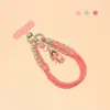 Correa de muñeca para teléfono tejida a mano creativa, llavero girly colorido estilo caramelo, accesorio portátil desmontable