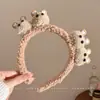Diadema de peluche de dibujos animados linda y adorable para niñas, diseñada para lavarse la cara, evitar que el cabello se resbale y perfecta para tomar fotografías