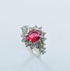 Anillo de Zirconia Nuevo de Aliexpress Anillo de Compromiso de Diamante Rubí Ovalado Anillo de Diamante W115