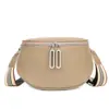 Bolso de Moda Tipo Silla de Montar Bolso para Mujer 2022 Nuevo Cuero Genuino Bolso Bandolera Doble Cremallera Capa Superior Piel de Vaca Bolso Pequeño Bolso de Hombro