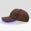 Sombrero luminoso LED marrón para parejas, protector solar para exteriores, sombrero de hip hop, gorra de algodón cómoda y transpirable