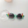 Novos óculos de sol infantis estilo coreano personalizados para meninos e meninas óculos de passarela unicórnio proteção UV óculos de sol em PC