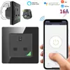 Enchufe de pared inteligente WiFi de 16A para el hogar, 2 orificios, estilo alemán 86, con temporizador, graffiti, enchufe inteligente inalámbrico estándar europeo TUYA