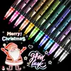 Set de 60 Plumas de Contorno Metálicas de Doble Línea Oníricas, Pluma con Purpurina, Marcador de Color Metálico, Pluma Marcadora Fluorescente para Diario