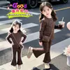 Conjunto de dos piezas estilo coreano para niña con estampado de leopardo, primavera y otoño 2026, elegante, elástico, cómodo, para salir