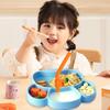 Plato de Cena de Silicona de Grado Alimenticio Personalizado para Bebé con Hebilla Pajita de Silicona para Beber Sopa y Gachas Suplemento Alimenticio para Bebés Pajita para Alimentos Líquidos