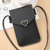 Nuevo estilo de moda, bolso cruzado con cierre, pantalla táctil transparente para teléfono móvil, billetera femenina, retro, estudiante, color sólido, hebilla, billetera pequeña
