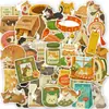 50 nuevos stickers vintage de gatos dibujados a mano, lindos stickers decorativos de ilustración diaria de gatitos mascotas, venta al por mayor transfronteriza