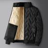 Jaqueta Masculina de Lã de Cordeiro de Inverno, Casaco de Algodão, Forrado com Lã Quente, Jaqueta de Lã Polar para Meia-Idade, Roupas de Montanhismo, Espessada e Quente