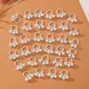 Anillo colgante de tres cuentas de cobre con retención de color alta, bañado en plata gruesa, para pulsera y collar, cuenta espaciadora, material DIY hecho a mano, accesorios de joyería al por mayor