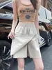 Falda-pantalón blanca de trabajo para mujer, nuevo estilo verano 2026, holgada de pierna ancha, longitud media, casual, shorts de seda helada Yamamoto