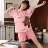Pijama Refrescante Vit Girl para Mujer Traje de Verano de Manga Corta Estilo Hada Casual Todo Fósforo Ropa de Casa