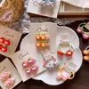 Laços de Cabelo Desenho Animado Fofos, Exclusivos Estilo Coreano Pacote com 2 Faixas de Cabelo de Frutas, Presilhas de Cabelo Xadrez Estrela para Meninas, Presilhas Bico de Pato Coloridas