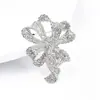 Broche Vintage com Laço e Strass Transfronteiriço, Corsage Luxuoso com Strass, Pino de Metal em Liga, Fivela para Casaco Jaqueta