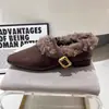 Sapatos Femininos Mary Jane Estilo Coreano Bico Quadrado Cabelo Cacheado Mais Veludo 2026 Inverno Novo Tira com Fivela Única Mocassins Peludos de Salto Baixo Quente