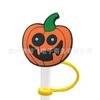 Parche Blando de PVC de Calabaza de Halloween Adornos para Pasteles de Dulces Tapa de Silicona para Popote Cubierta para Popote Pinza para Popote