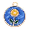 Colgante Individual Exquisito KC Oro Goteo de Aceite Círculo de Girasol Colgante Joyería DIY Venta Directa de Fábrica Transfronteriza Se Puede Mezclar Lote