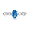 Anillo de Gema de Color Huevo de Paloma Corte Flor de Hielo de Venta Caliente en Transmisión en Vivo con Chapado en Oro Real y Anillo con Forma de Huevo de Diamante de Alto Carbono, Disponible para Dropshipping