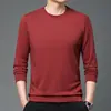 Camiseta de Manga Larga para Hombre 2024, Nueva Otoño/Invierno, Cuello Redondo, Casual, Moderna, Versátil, Camiseta Base