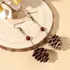Pendientes Naturales Originales de Frutas de Planta Estilo Bosque, Pendientes Artísticos de Bellota Largos con Borla Vintage Estilo Étnico Hechos a Mano