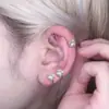 Anillos de Hueso de Oreja con Incrustaciones de Micro-Piedras, Nuevos Clavos Elegantes para Hueso de Oreja, Hebillas Pequeñas de Oreja Punk de Alta Gama, Aros Simples para Oreja