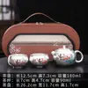 Juego de Té Chapado en Plata de las Apsaras Voladoras de Dunhuang: Una tetera, dos tazas, portátil listo para viajar, juego de té Gongfu de alta gama, caja de regalo para negocios