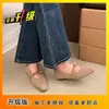 Zapatos de mujer a la moda para uso en exteriores, nuevos zapatos Mary Jane de la primavera 2025 con lazo para combinar con faldas, adecuados para ir al trabajo y para la noche