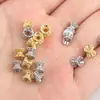 Cobre Banhado a Ouro 14K Espaçador de Contas Flor Vazada em Forma de Cintura Acessórios para Montagem de Pulseira Colar DIY