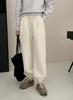 Pantalones deportivos casuales de algodón de estilo coreano, estilo crema, cintura alta, para mujer, nueva llegada 2024, otoño e invierno