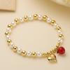 Aogu Amazon Transfronteiriço Quente Pulseira de Contas de Pérola INS Banhada a Ouro Fruta Cereja Amor Pingente Pulseira para Mulheres
